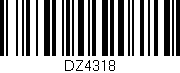 Código de barras (EAN, GTIN, SKU, ISBN): 'DZ4318'