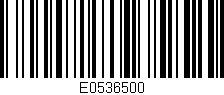 Código de barras (EAN, GTIN, SKU, ISBN): 'E0536500'