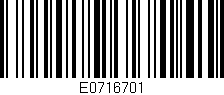 Código de barras (EAN, GTIN, SKU, ISBN): 'E0716701'