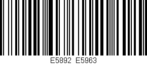 Código de barras (EAN, GTIN, SKU, ISBN): 'E5892/E5963'