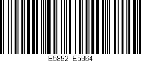 Código de barras (EAN, GTIN, SKU, ISBN): 'E5892/E5964'