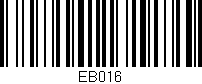 Código de barras (EAN, GTIN, SKU, ISBN): 'EB016'
