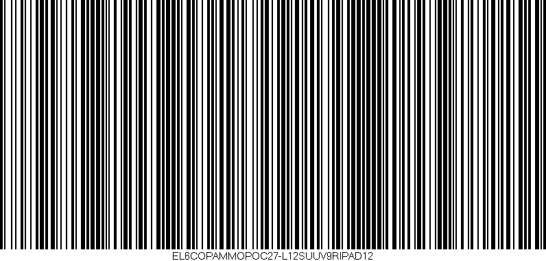 Código de barras (EAN, GTIN, SKU, ISBN): 'EL6COPAMMOPOC27-L12SUUV9RIPAD12'