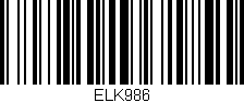 Código de barras (EAN, GTIN, SKU, ISBN): 'ELK986'