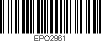 Código de barras (EAN, GTIN, SKU, ISBN): 'EPO2961'