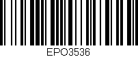 Código de barras (EAN, GTIN, SKU, ISBN): 'EPO3536'