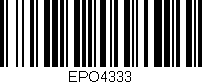 Código de barras (EAN, GTIN, SKU, ISBN): 'EPO4333'