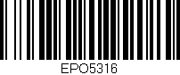 Código de barras (EAN, GTIN, SKU, ISBN): 'EPO5316'