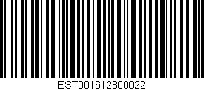 Código de barras (EAN, GTIN, SKU, ISBN): 'EST001612800022'