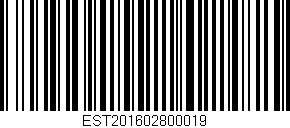 Código de barras (EAN, GTIN, SKU, ISBN): 'EST201602800019'