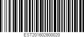 Código de barras (EAN, GTIN, SKU, ISBN): 'EST201602800020'