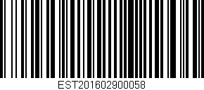 Código de barras (EAN, GTIN, SKU, ISBN): 'EST201602900058'