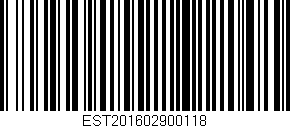 Código de barras (EAN, GTIN, SKU, ISBN): 'EST201602900118'