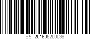 Código de barras (EAN, GTIN, SKU, ISBN): 'EST201609200038'