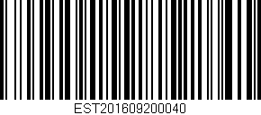 Código de barras (EAN, GTIN, SKU, ISBN): 'EST201609200040'