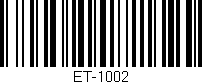 Código de barras (EAN, GTIN, SKU, ISBN): 'ET-1002'