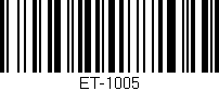 Código de barras (EAN, GTIN, SKU, ISBN): 'ET-1005'