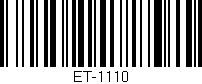 Código de barras (EAN, GTIN, SKU, ISBN): 'ET-1110'
