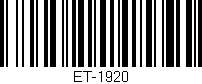 Código de barras (EAN, GTIN, SKU, ISBN): 'ET-1920'