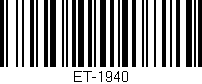 Código de barras (EAN, GTIN, SKU, ISBN): 'ET-1940'