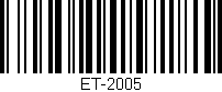 Código de barras (EAN, GTIN, SKU, ISBN): 'ET-2005'