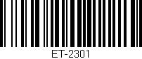 Código de barras (EAN, GTIN, SKU, ISBN): 'ET-2301'