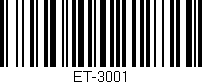 Código de barras (EAN, GTIN, SKU, ISBN): 'ET-3001'