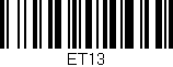 Código de barras (EAN, GTIN, SKU, ISBN): 'ET13'