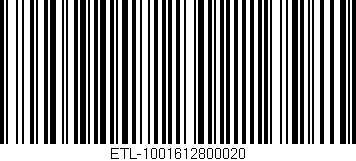 Código de barras (EAN, GTIN, SKU, ISBN): 'ETL-1001612800020'