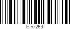 Código de barras (EAN, GTIN, SKU, ISBN): 'Ete7258'