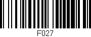 Código de barras (EAN, GTIN, SKU, ISBN): 'F027'