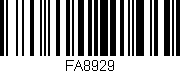 Código de barras (EAN, GTIN, SKU, ISBN): 'FA8929'
