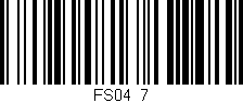 Código de barras (EAN, GTIN, SKU, ISBN): 'FS04/7'