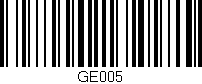 Código de barras (EAN, GTIN, SKU, ISBN): 'GE005'