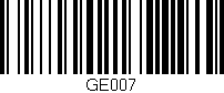 Código de barras (EAN, GTIN, SKU, ISBN): 'GE007'
