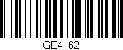 Código de barras (EAN, GTIN, SKU, ISBN): 'GE4162'