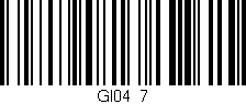 Código de barras (EAN, GTIN, SKU, ISBN): 'GI04/7'