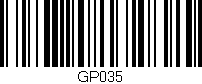 Código de barras (EAN, GTIN, SKU, ISBN): 'GP035'