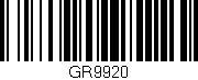 Código de barras (EAN, GTIN, SKU, ISBN): 'GR9920'
