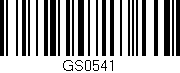 Código de barras (EAN, GTIN, SKU, ISBN): 'GS0541'