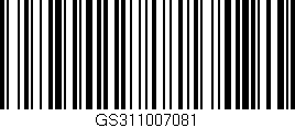 Código de barras (EAN, GTIN, SKU, ISBN): 'GS311007081'
