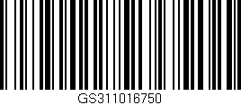 Código de barras (EAN, GTIN, SKU, ISBN): 'GS311016750'