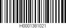 Código de barras (EAN, GTIN, SKU, ISBN): 'H0001381021'