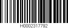 Código de barras (EAN, GTIN, SKU, ISBN): 'H0002317792'