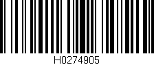 Código de barras (EAN, GTIN, SKU, ISBN): 'H0274905'