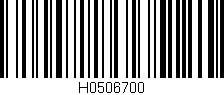 Código de barras (EAN, GTIN, SKU, ISBN): 'H0506700'