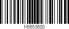 Código de barras (EAN, GTIN, SKU, ISBN): 'H0653600'