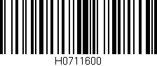 Código de barras (EAN, GTIN, SKU, ISBN): 'H0711600'