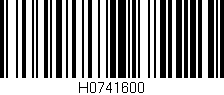 Código de barras (EAN, GTIN, SKU, ISBN): 'H0741600'
