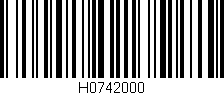Código de barras (EAN, GTIN, SKU, ISBN): 'H0742000'